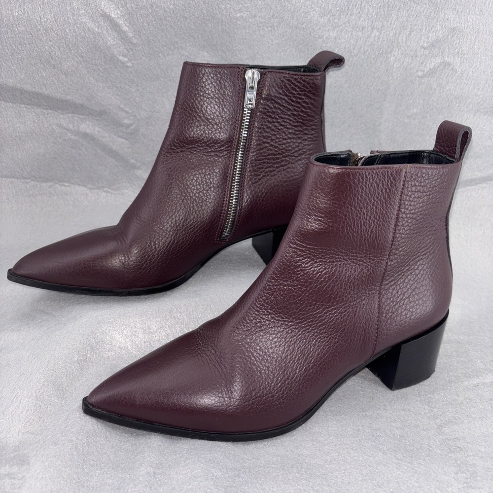 Everlane The Boss Boot Pebbled Tuscan‎ Leather  Burgundy Women's 7 Made in Italy